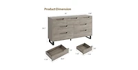 gaomon 7 Dresser for Bedroom, 55" Wide Dresser, Freestanding Horizontal Drawer with Storage