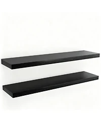 Yigii Floating Shelves Wall Mounted Set of 2 Rustic Wood Storage Shelf