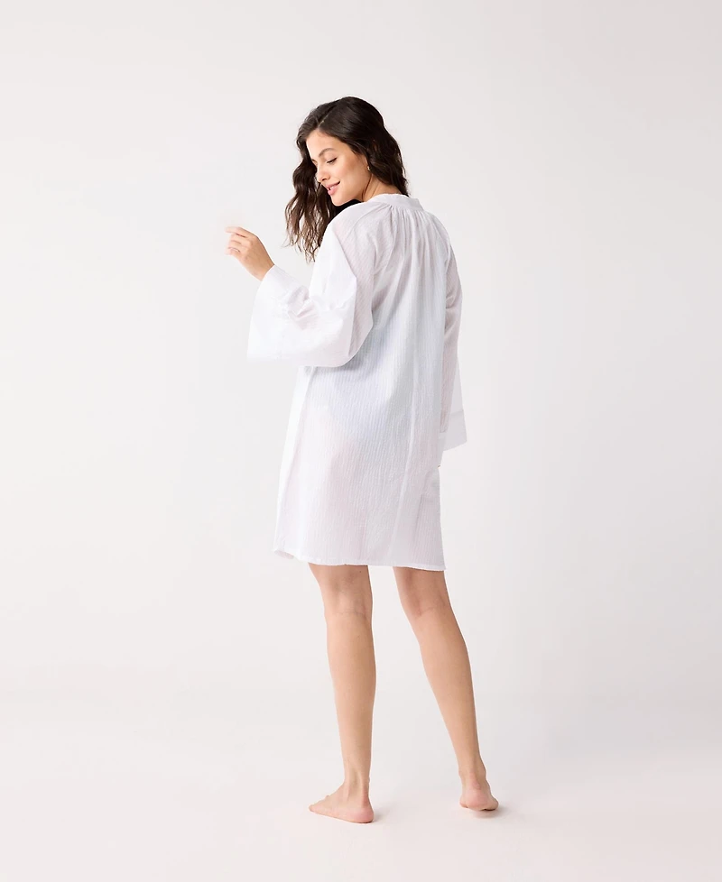 Reistor Women's Relaxed-fit Beach Cover-up with Front Tie Detail