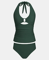 Cupshe Women's V-Neck Adjustable Straps Tankini Set