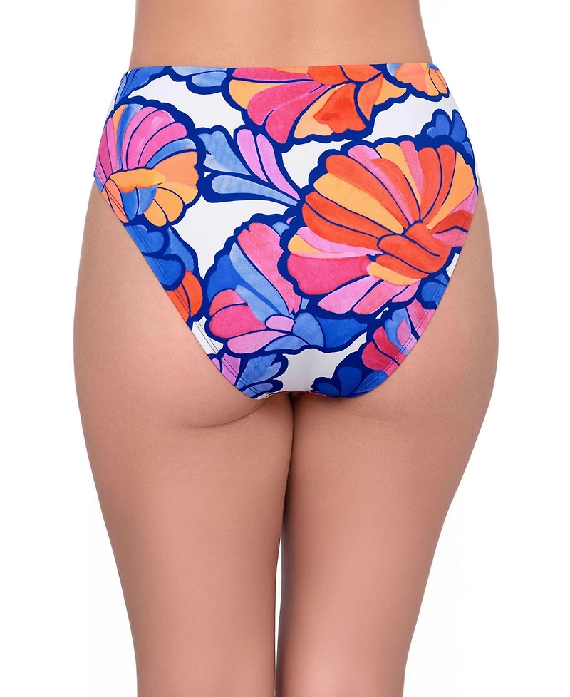 S3 Apparel Women's Smoothing High Leg Rise Swimsuit Bikini Bottoms - Onyx Black