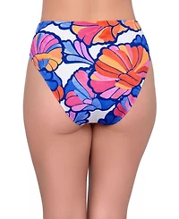 S3 Apparel Women's Smoothing High Leg Rise Swimsuit Bikini Bottoms - Onyx Black