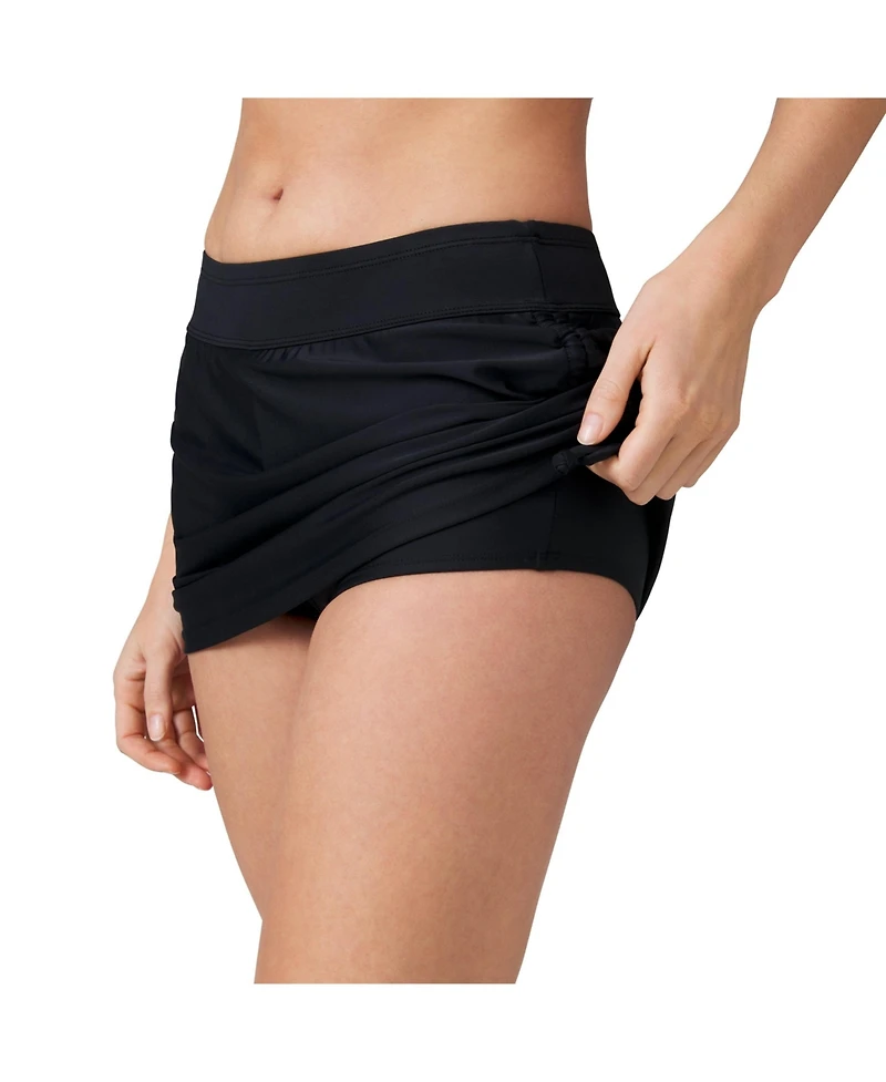 Free Country Women's Side Shirred Swim Skirt