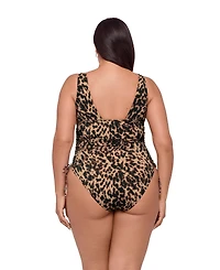 S3 Apparel Women's Sculpting Adjustable Low Cinched One-Piece Swimsuit - Onyx Black