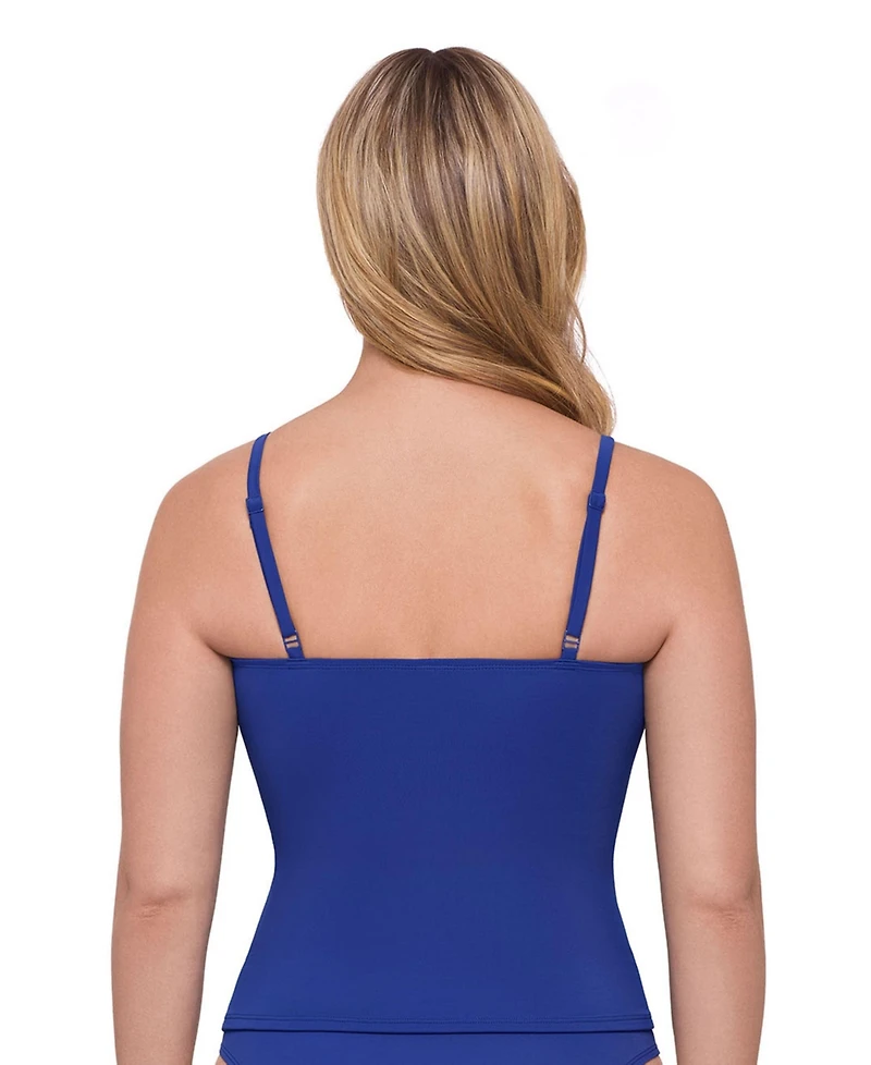 S3 Apparel Women's Smoothing Classic Shirred-Front Tankini Swimsuit Top