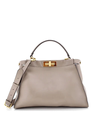 Pre-Owned Fendi Regular Peekaboo Bag Leather with Plexiglass Detail