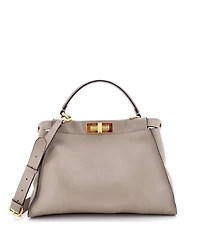 Pre-Owned Fendi Regular Peekaboo Bag Leather with Plexiglass Detail