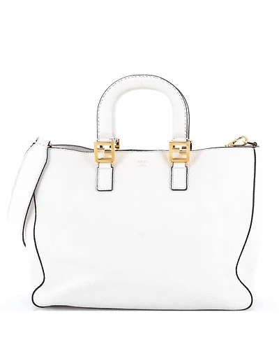 Pre-Owned Fendi Medium Selleria Ff Handle Tote Leather