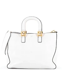 Pre-Owned Fendi Medium Selleria Ff Handle Tote Leather