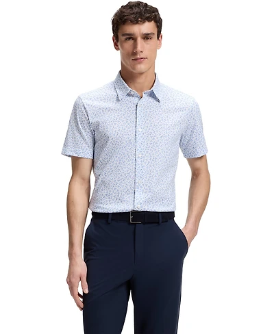 Boss By Hugo Men's Cotton-Blend Jersey Short-Sleeve Shirt