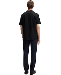 Boss By Hugo Men's Mercerised-Cotton Structured Stripe T-Shirt