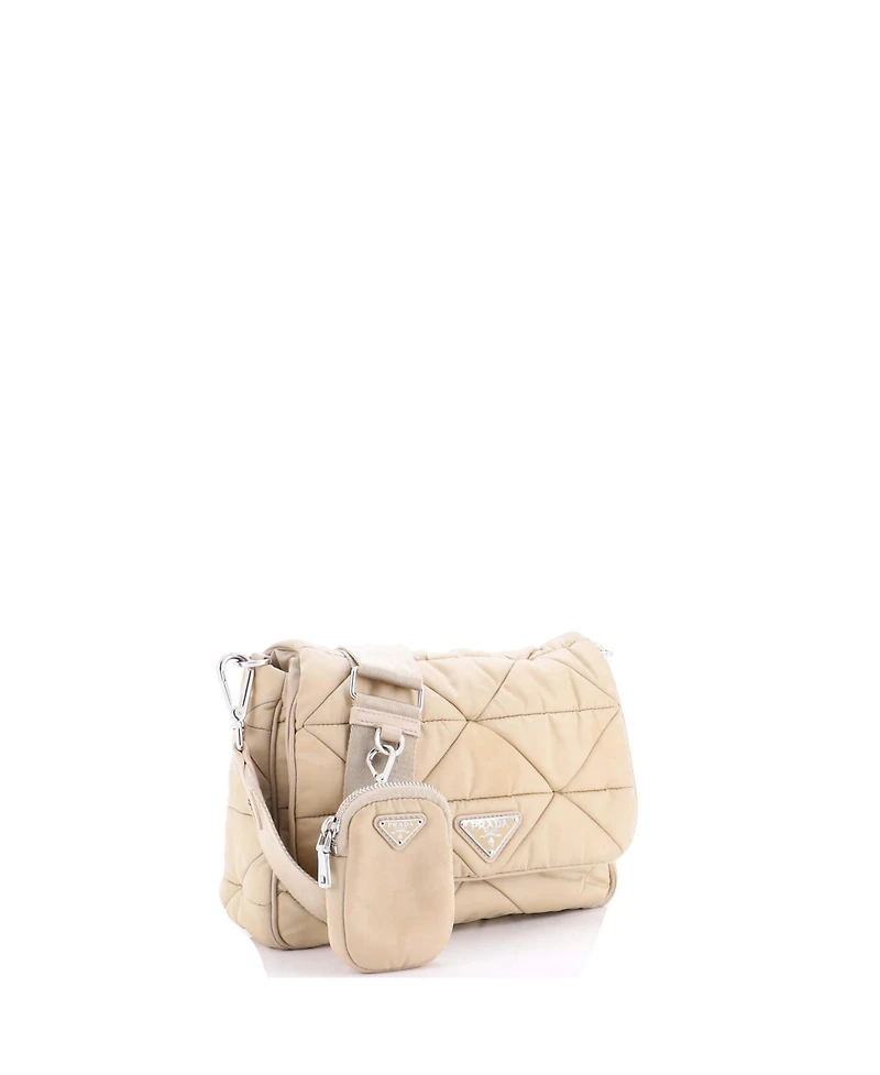 Pre-Owned Prada Padded Flap Shoulder Bag Quilted Tessuto