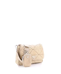 Pre-Owned Prada Padded Flap Shoulder Bag Quilted Tessuto