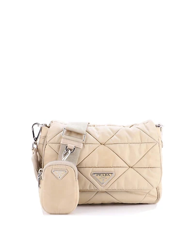 Pre-Owned Prada Padded Flap Shoulder Bag Quilted Tessuto