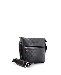 Pre-Owned Gucci Small Signature Zip Messenger Bag Guccissima Leather