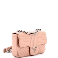 Pre-Owned Prada Medium Chain Flap Shoulder Bag Diagramme Quilted Leather