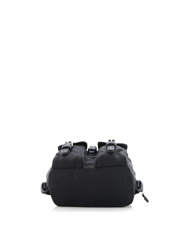 Pre-Owned Prada Mini Double Pocket Backpack Chain Shoulder Bag Re-Nylon