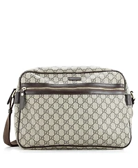 Pre-Owned Gucci Large Front Zip Camera Bag Gg Coated Canvas