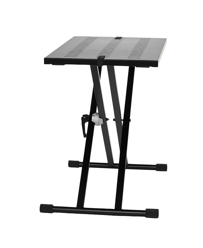 Mecale 32 x 20 Inch Portable Dj Table Stand with Adjustable Height and Foldable Frame
