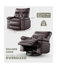 gaomon Oversized Rocker Swivel Recliner Chair, Lazy Sofa Chair for Living Room