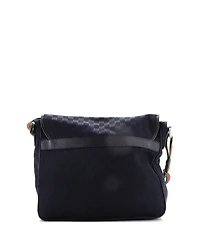 Pre-Owned Gucci Medium Web Strap Flap Messenger Gg Canvas