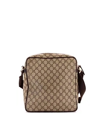 Pre-Owned Gucci Medium Front Zip Messenger Gg Coated Canvas