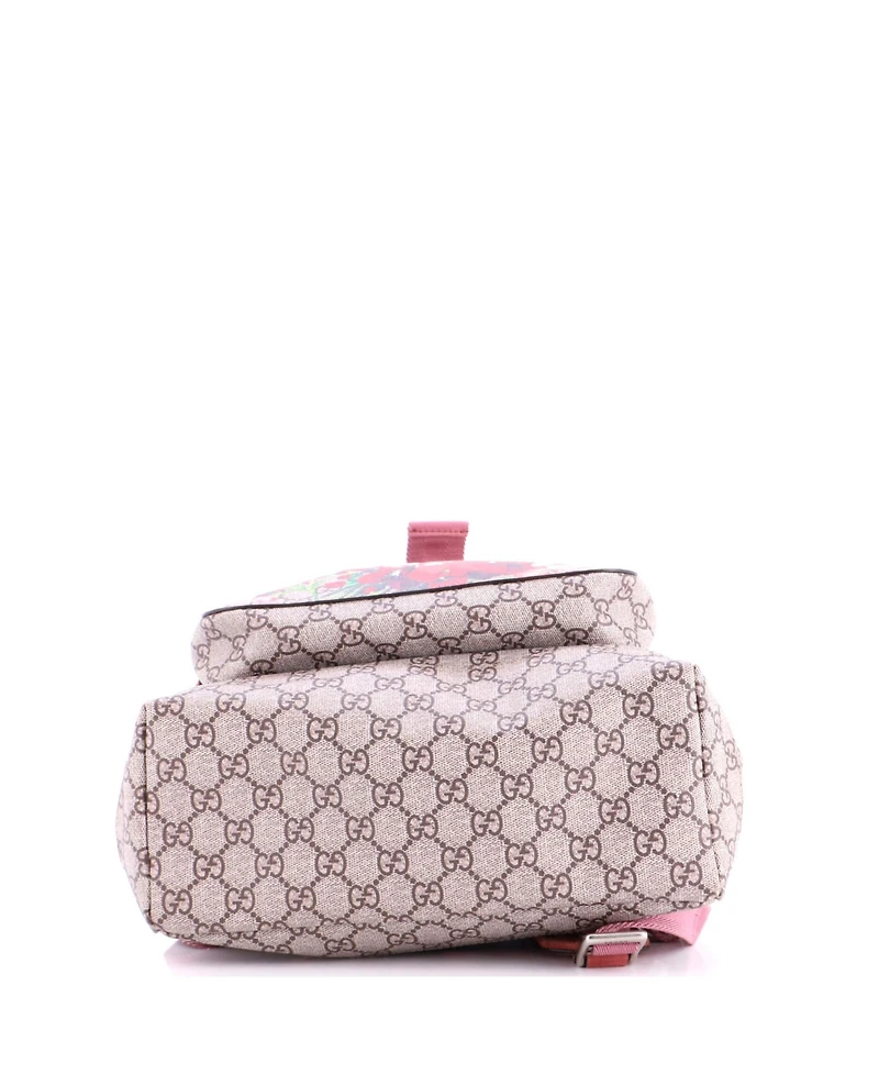 Pre-Owned Gucci Small Buckle Backpack Blooms Print Gg Coated Canvas