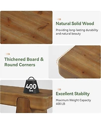 Tribesigns Solid Wood Dining Bench, 47" Farmhouse Dining Table Bench with Thickened Legs