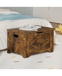 gaomon 23.6" Storage Chest, Wooden Bench with Safety Hinge, Easy Assembly, Large Toy Chest for Entryway