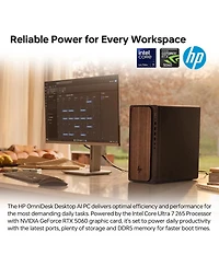 Hp OmniDesk Tower Desktop Intel Core Ultra 7 16GB Ram Nvidia GeForce Rtx 5060 2TB Ssd Storage Windows 11 Home