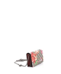 Pre-Owned Gucci Chain Wallet Blooms Print Gg Coated Canvas