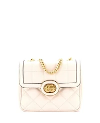 Pre-Owned Gucci Mini Deco Chain Flap Bag Mixed Matelasse Leather