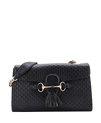 Pre-Owned Gucci Medium Emily Chain Flap Bag Microguccissima Leather