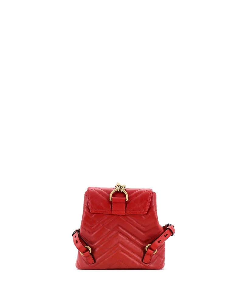 Pre-Owned Gucci Mini Gg Marmont Drawstring Backpack Matelasse Leather