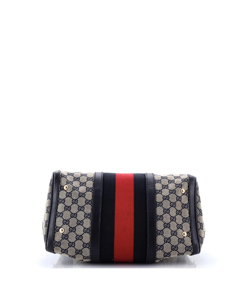 Pre-Owned Gucci Medium Vintage Web Boston Bag Gg Canvas
