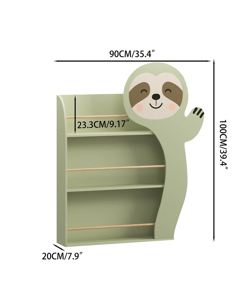 Rainsken Sloth Kids Bookshelf