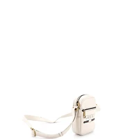 Pre-Owned Gucci Mini Logo Zip Messenger Bag Printed Leather