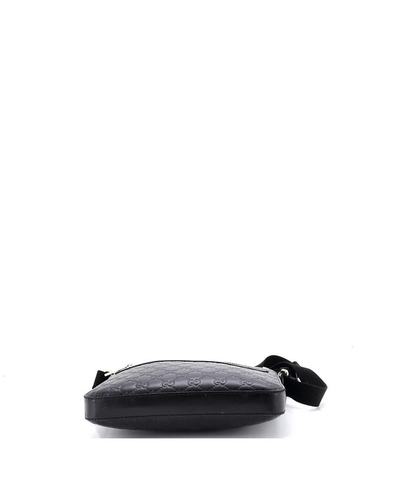 Pre-Owned Gucci Signature Zip Messenger Bag Guccissima Leather