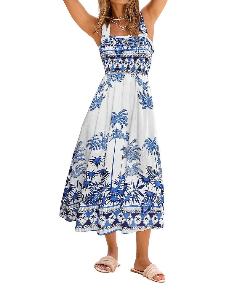 Cupshe Women's Malibu Sunset Tropical Maxi Beach Dress