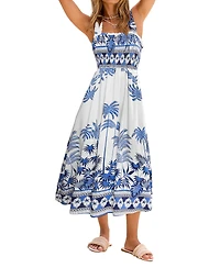 Cupshe Women's Malibu Sunset Tropical Maxi Beach Dress