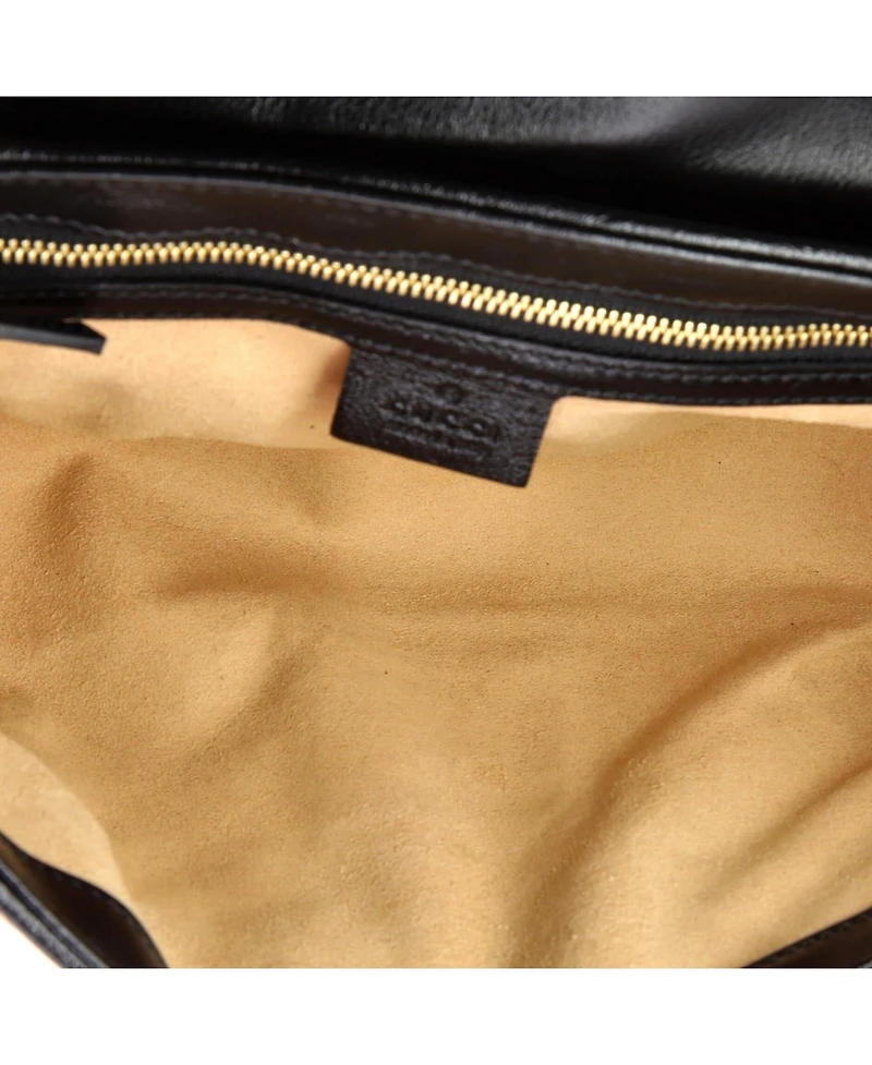 Pre-Owned Gucci Small Gg Marmont Flap Bag Diagonal Quilted Gg Canvas with Leather