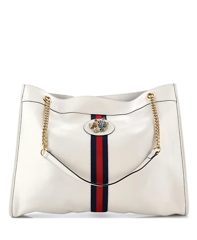 Pre-Owned Gucci Large Rajah Chain Tote Leather