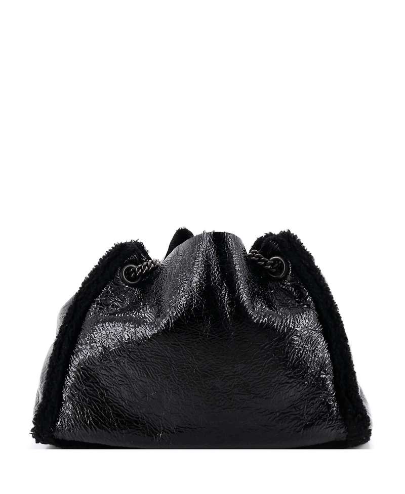 Pre-Owned Gucci Medium Soho Chain Strap Shoulder Bag Patent and Shearling