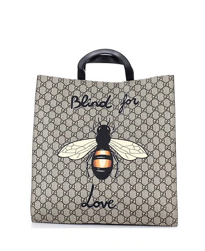 Pre-Owned Gucci Tall Convertible Soft Open Tote Printed Gg Coated Canvas