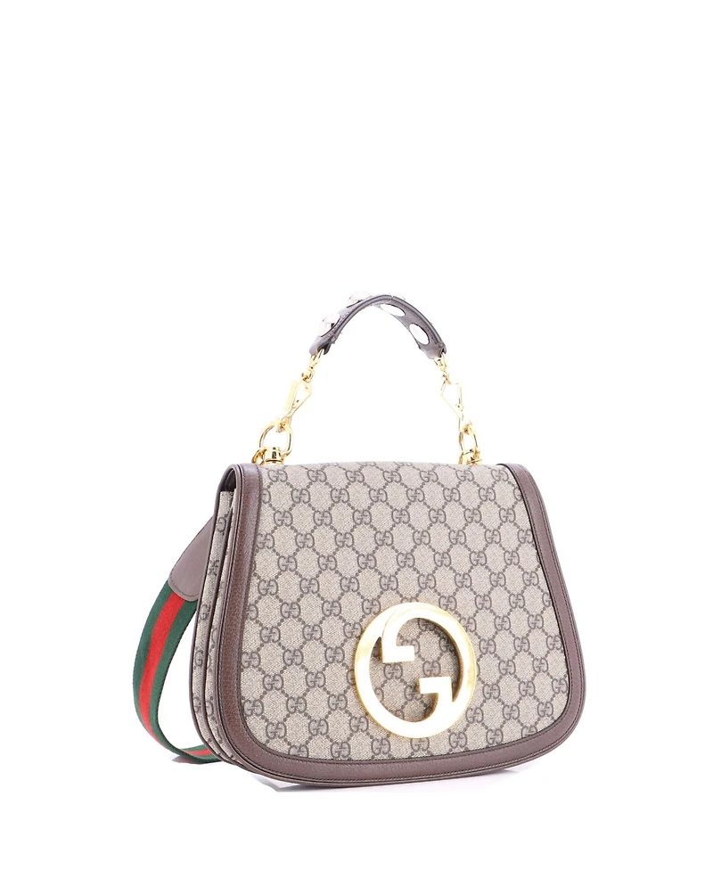 Pre-Owned Gucci Medium Blondie Nm Top Handle Bag Gg Coated Canvas