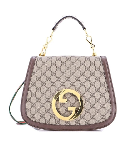 Pre-Owned Gucci Medium Blondie Nm Top Handle Bag Gg Coated Canvas
