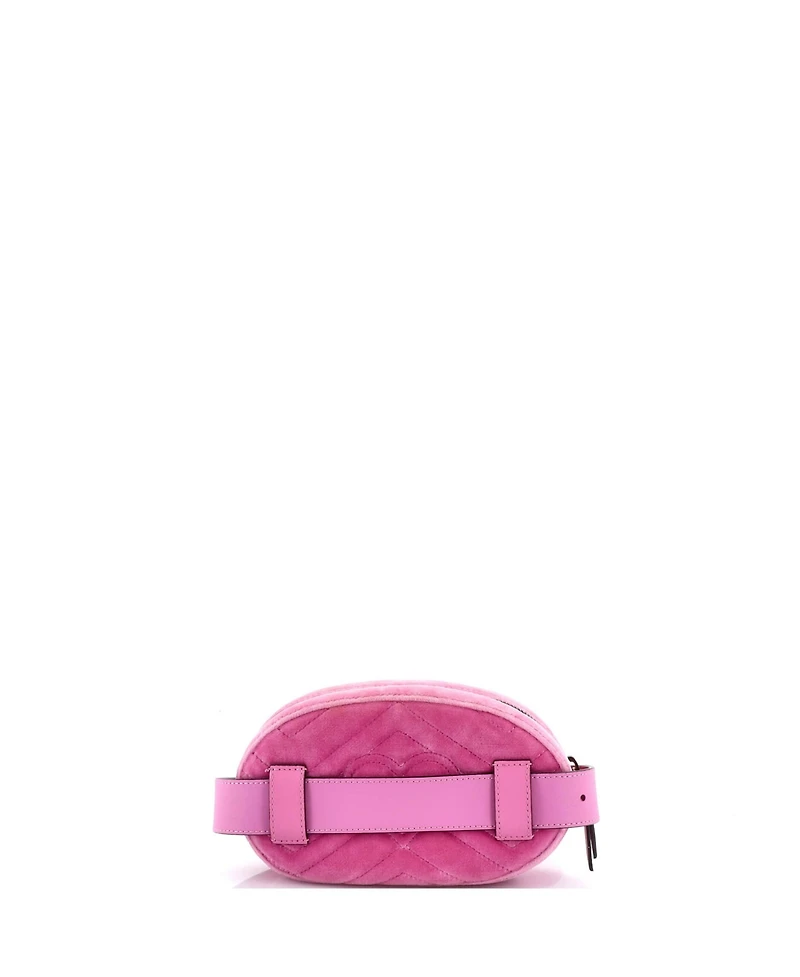 Pre-Owned Gucci Gg Marmont Belt Bag Embellished Matelasse Velvet