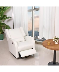 Gouun Electronic Power Swivel Glider Recliner with Usb Port, 250 lbs Capacity, Off Polyester