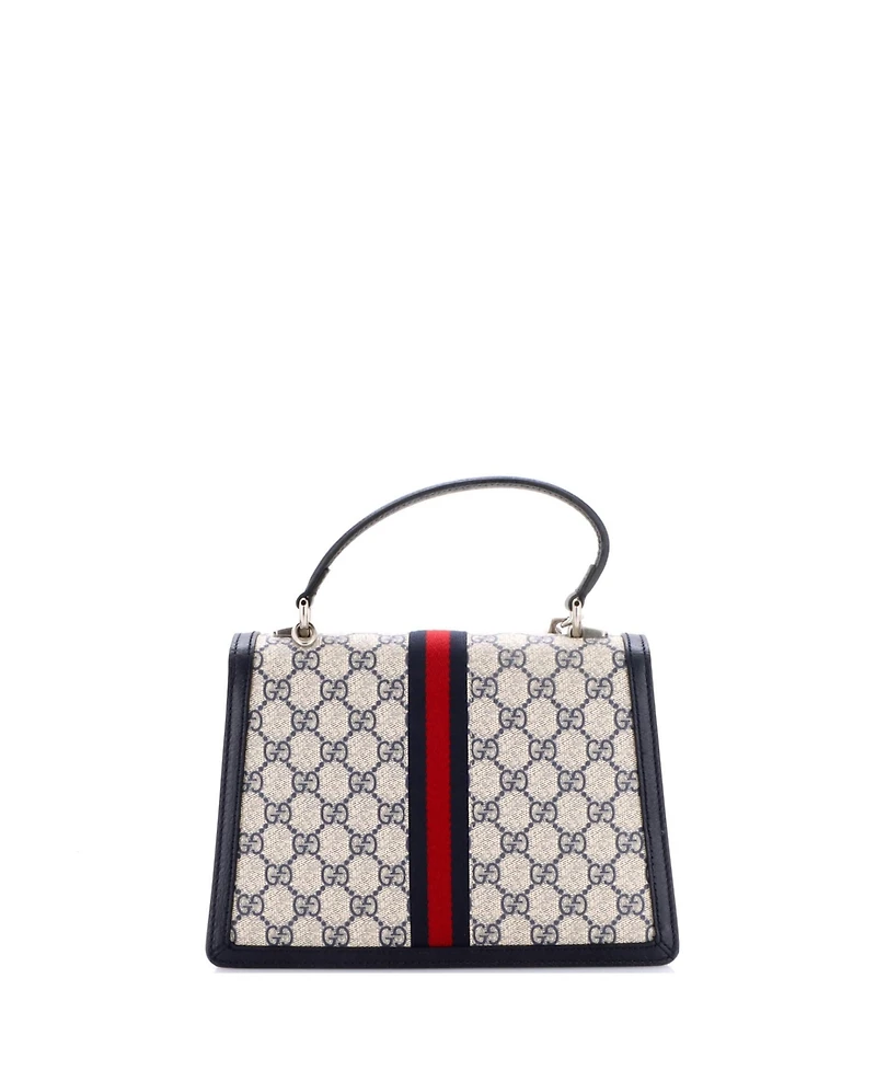 Pre-Owned Gucci Small Ophidia Flap Top Handle Bag Gg Coated Canvas