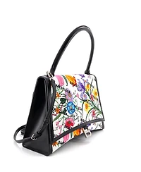Pre-Owned Gucci Medium x Balenciaga The Hacker Project Hourglass Top Handle Bag Flora Canvas
